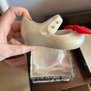 White and red mini Melissa Mary Jane shoes size 5